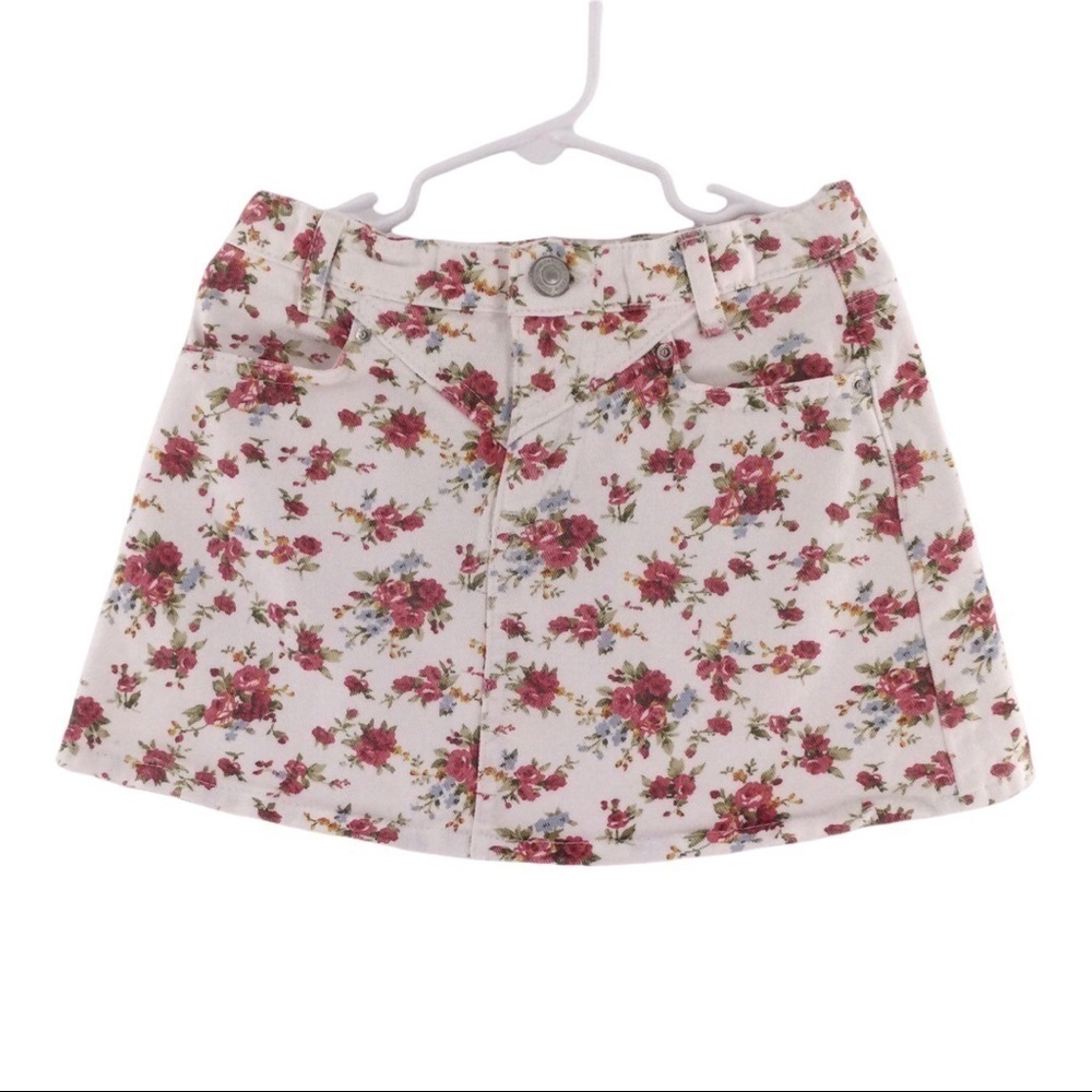 ZARA Girls‎ Rosey Floral White Skirt